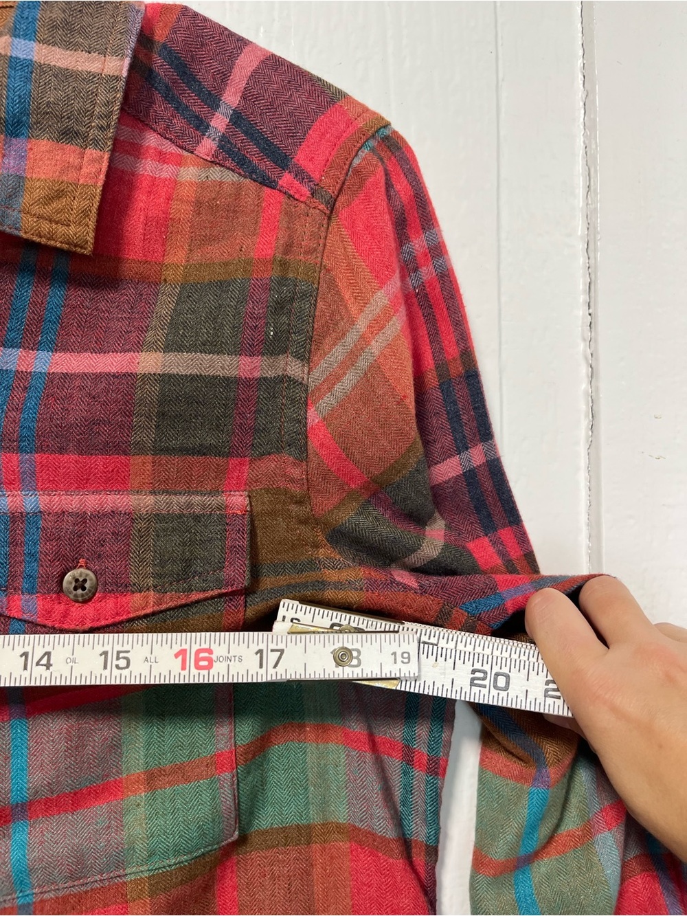 Toad & Co Re-Form Flannel Long Sleeve button down plaid shirt size M - Picture 9 of 9